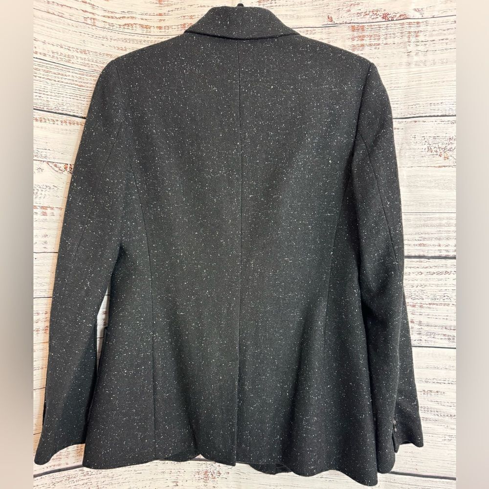 Talbots Blazer Womens Sz 6 Wool silk Blend Black Speckled Donegal‎ jacket Preppy - Picture 4 of 11